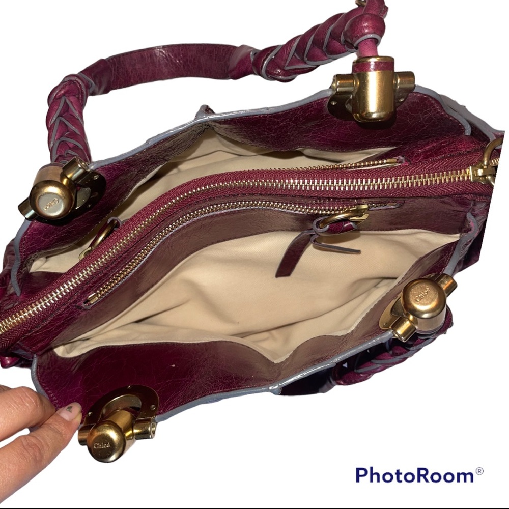 Chloé leather shoulder bag. Purple leather - Picture 15 of 17